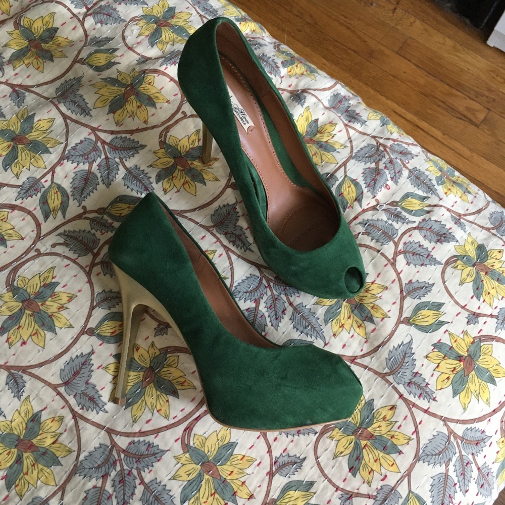 Green Peep-Toe Zara Stilettoes